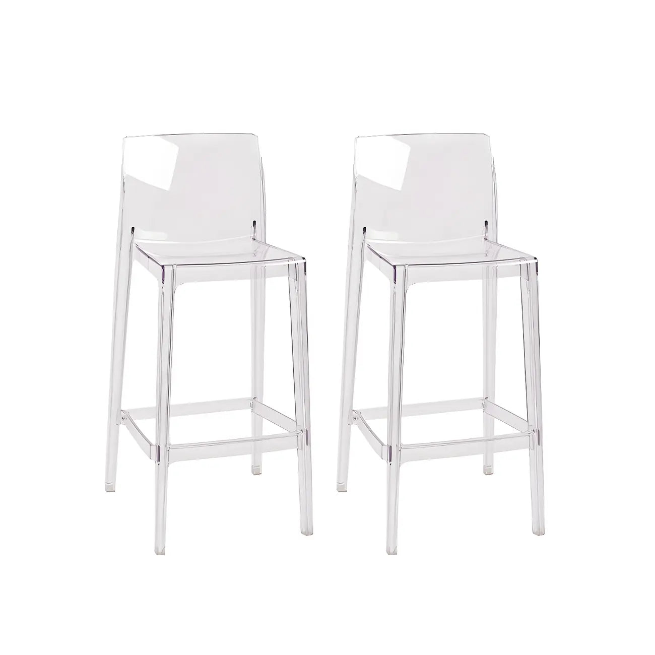 Tabouret de bar rectangulaire moderne et élégant en acrylique transparent