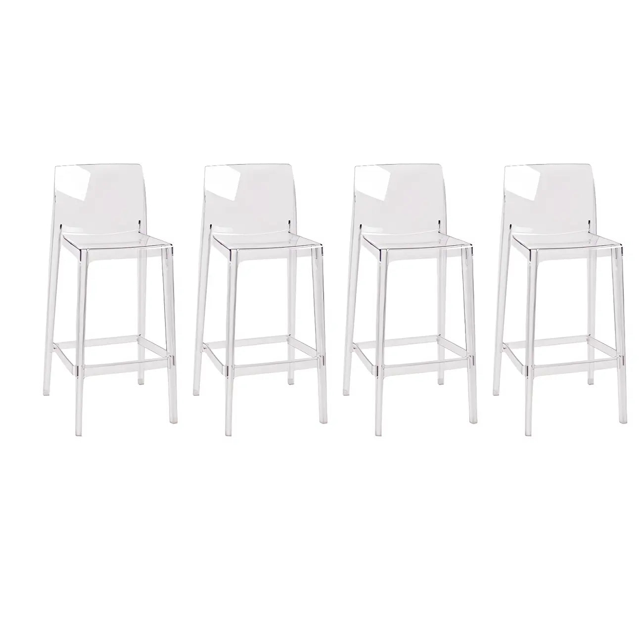 Tabouret de bar rectangulaire moderne et élégant en acrylique transparent