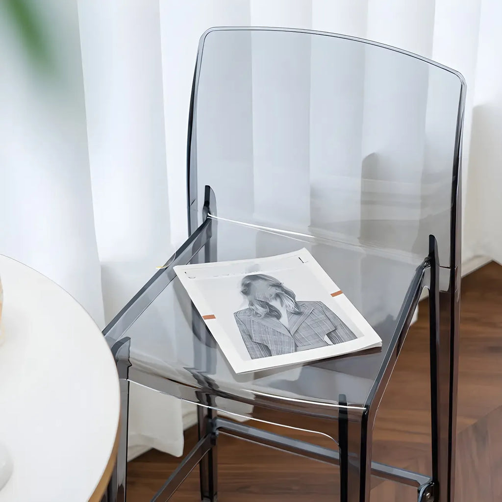 Tabouret de bar rectangulaire moderne et élégant en acrylique transparent