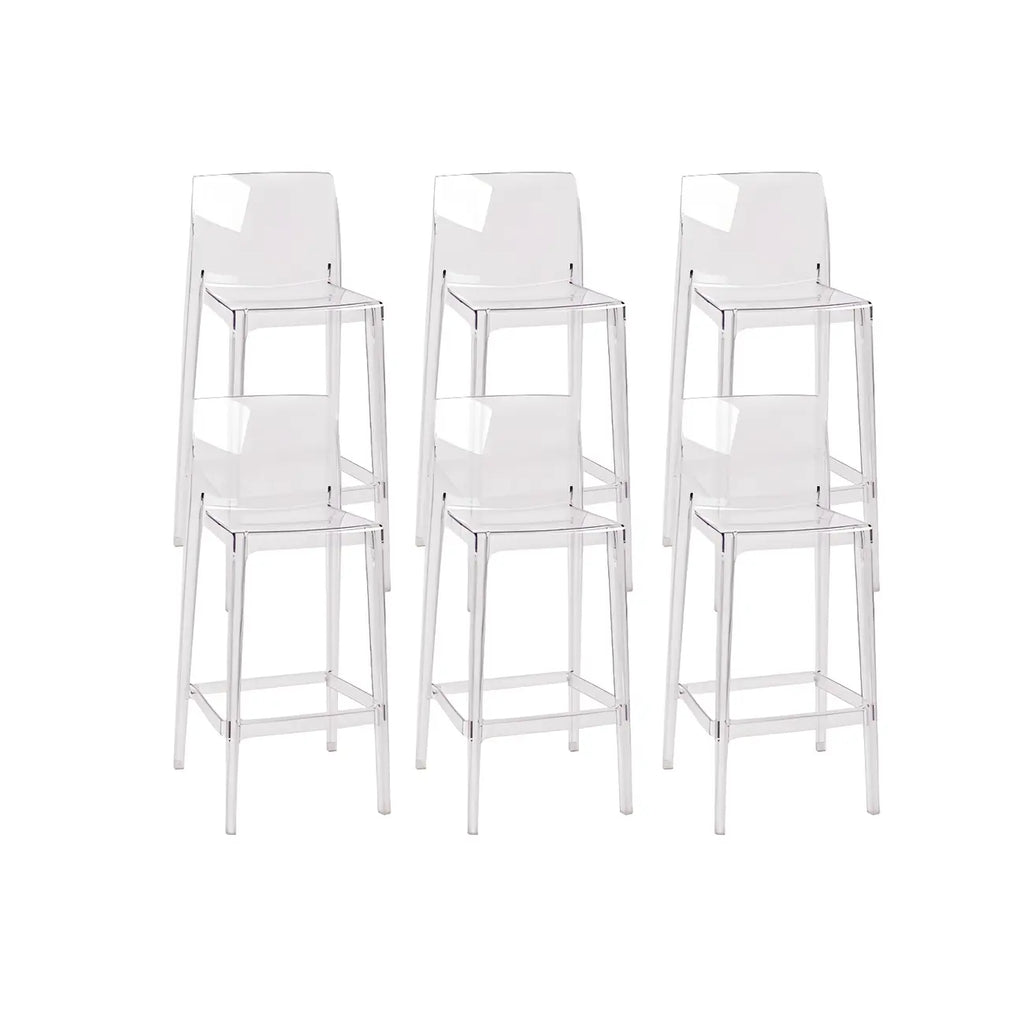 Tabouret de bar rectangulaire moderne et élégant en acrylique transparent