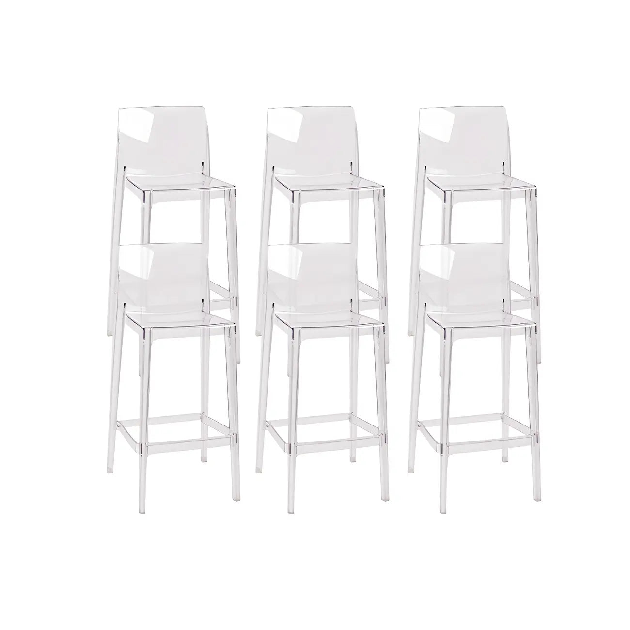 Tabouret de bar rectangulaire moderne et élégant en acrylique transparent