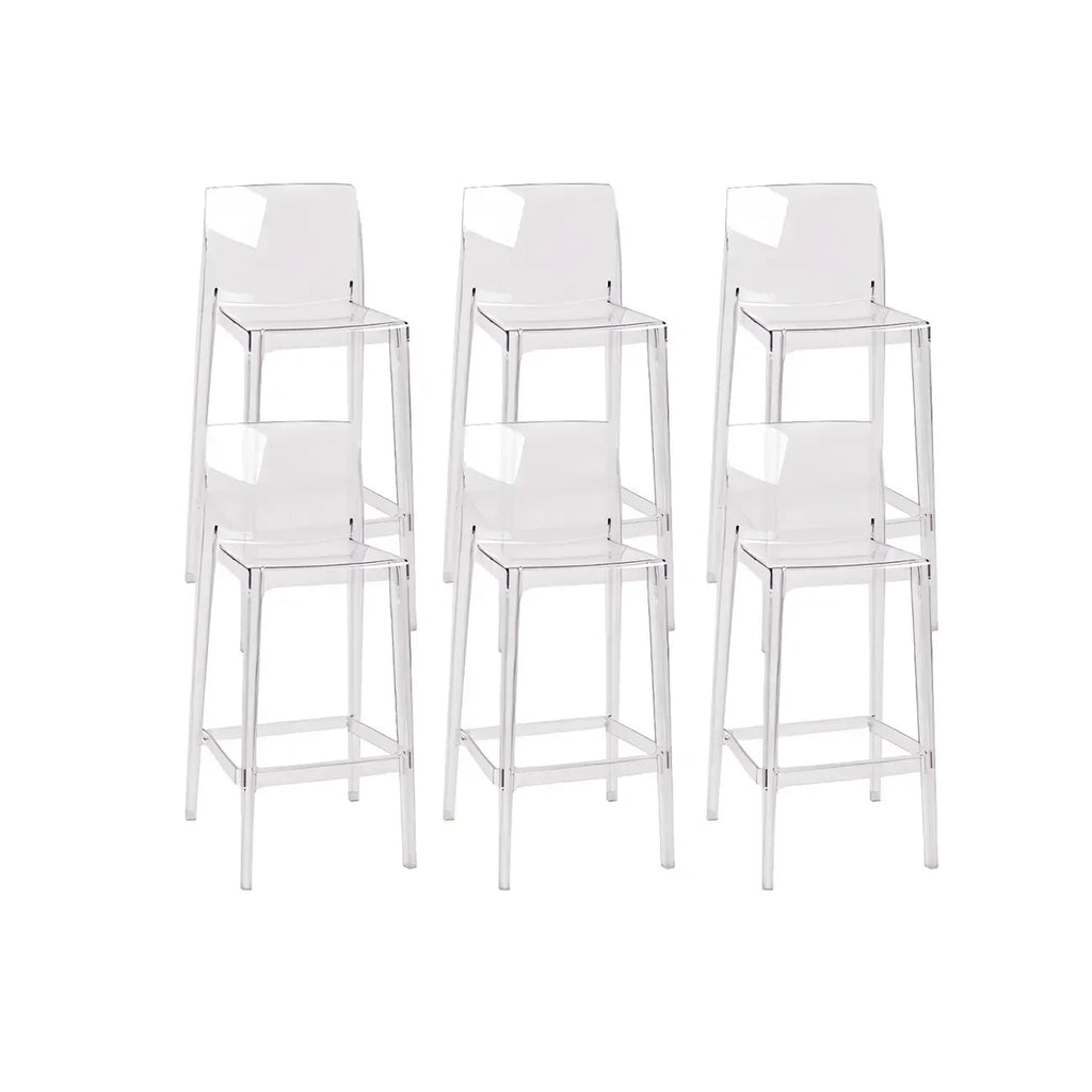 Tabouret de bar rectangulaire moderne et élégant en acrylique transparent