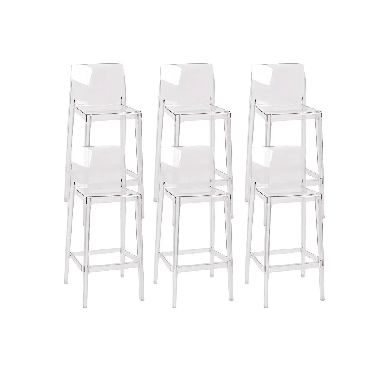 Tabouret de bar rectangulaire moderne et élégant en acrylique transparent