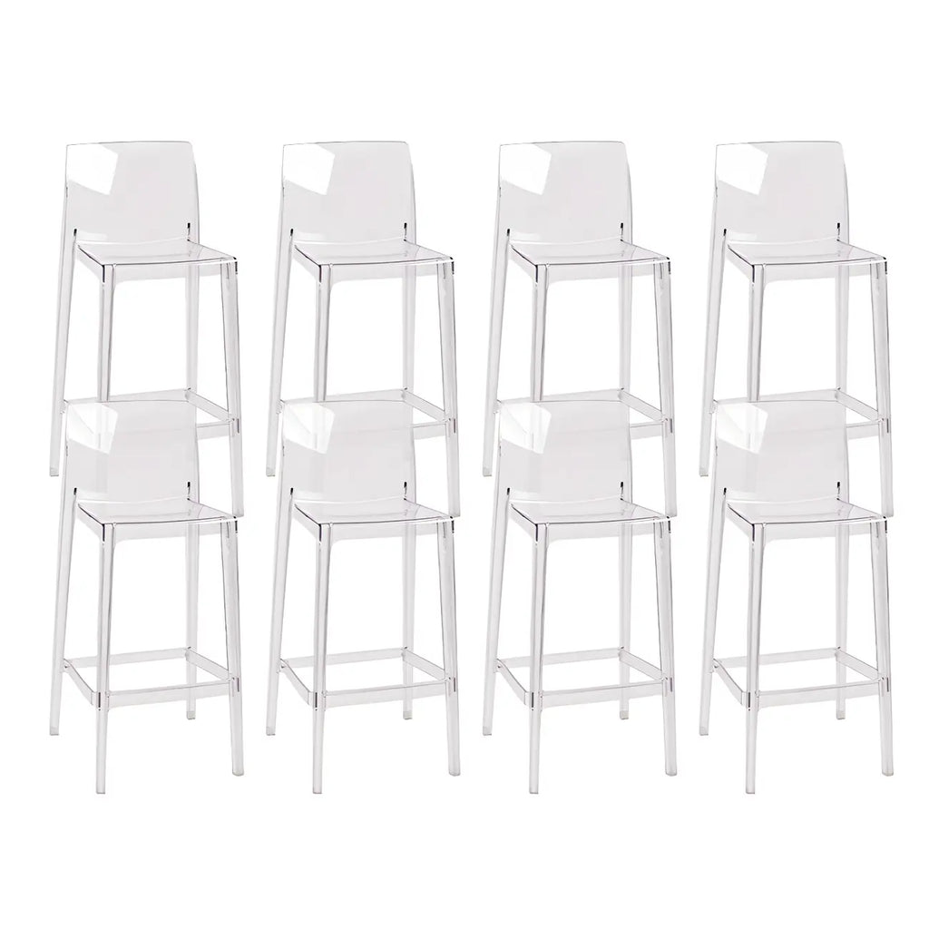 Tabouret de bar rectangulaire moderne et élégant en acrylique transparent