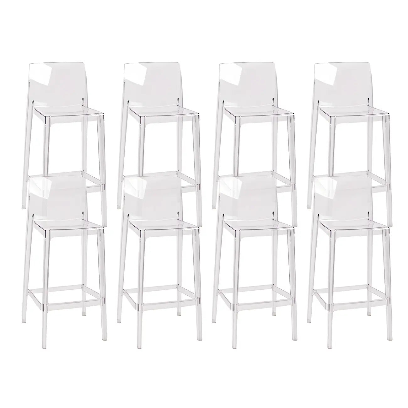 Tabouret de bar rectangulaire moderne et élégant en acrylique transparent