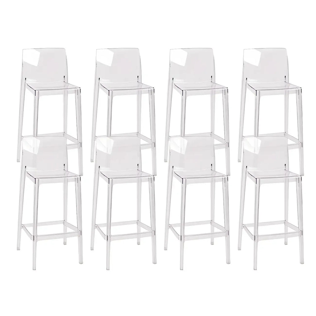 Tabouret de bar rectangulaire moderne et élégant en acrylique transparent