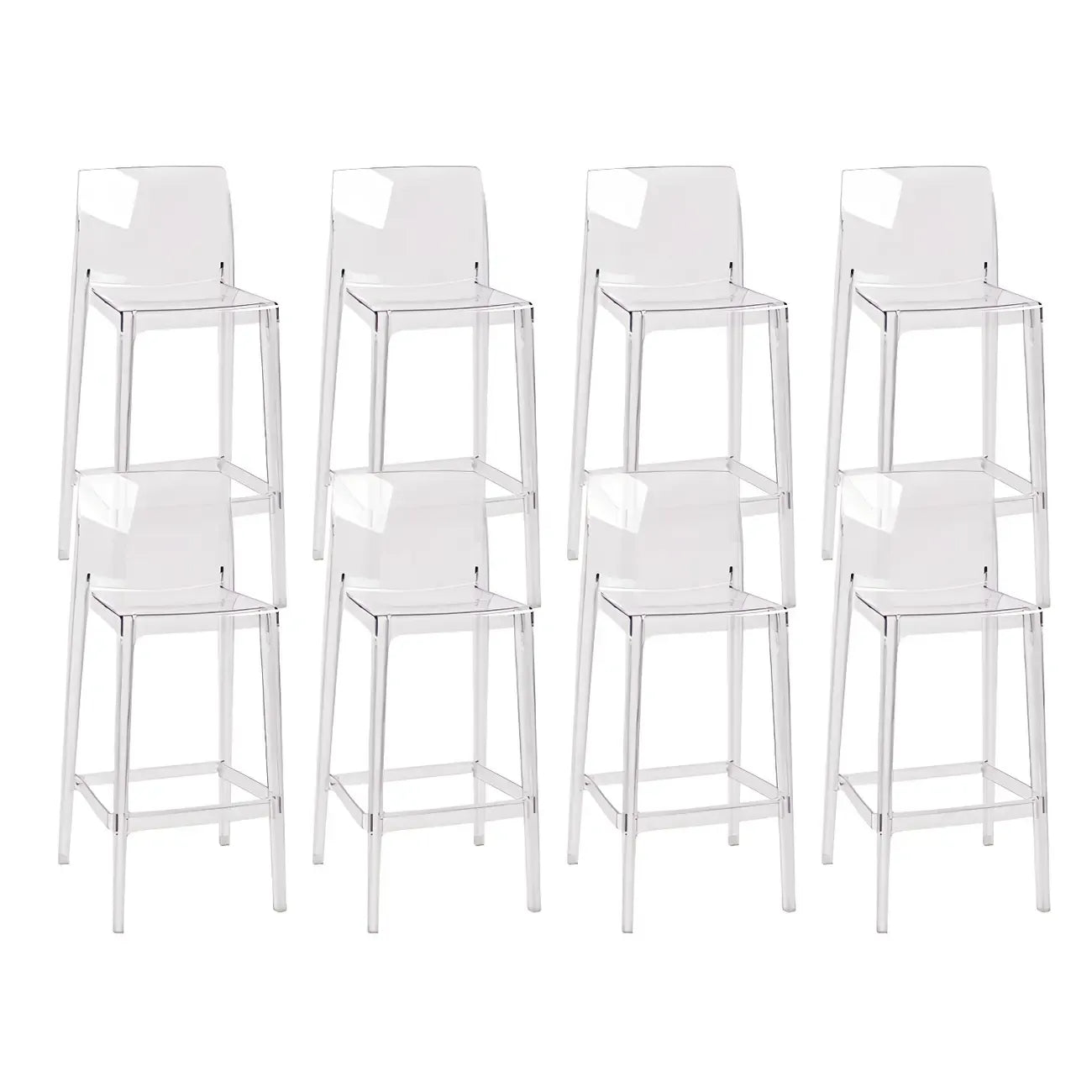Tabouret de bar rectangulaire moderne et élégant en acrylique transparent