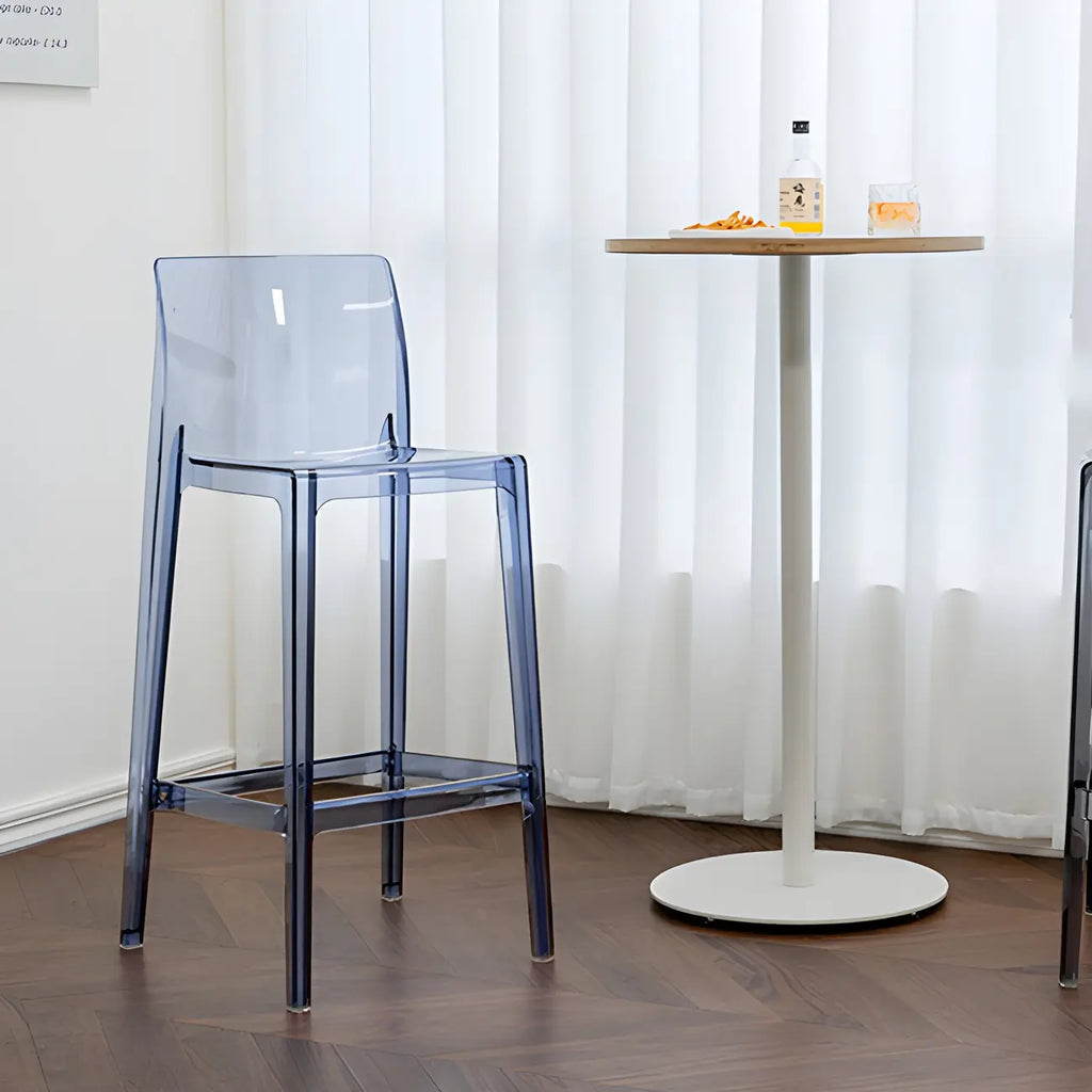 Tabouret de bar rectangulaire moderne et élégant en acrylique transparent