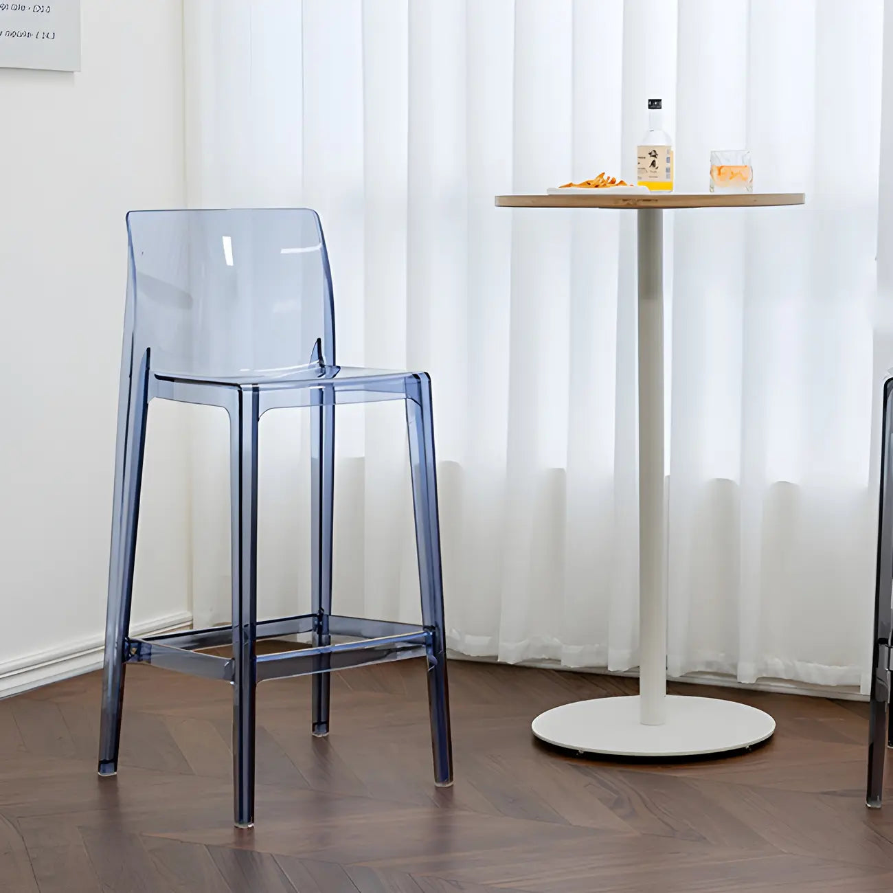 Tabouret de bar rectangulaire moderne et élégant en acrylique transparent