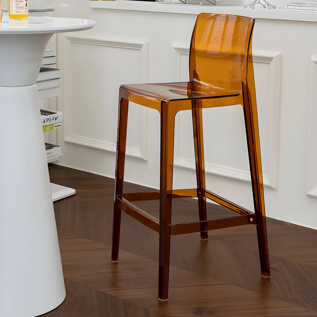 Tabouret de bar rectangulaire moderne et élégant en acrylique transparent