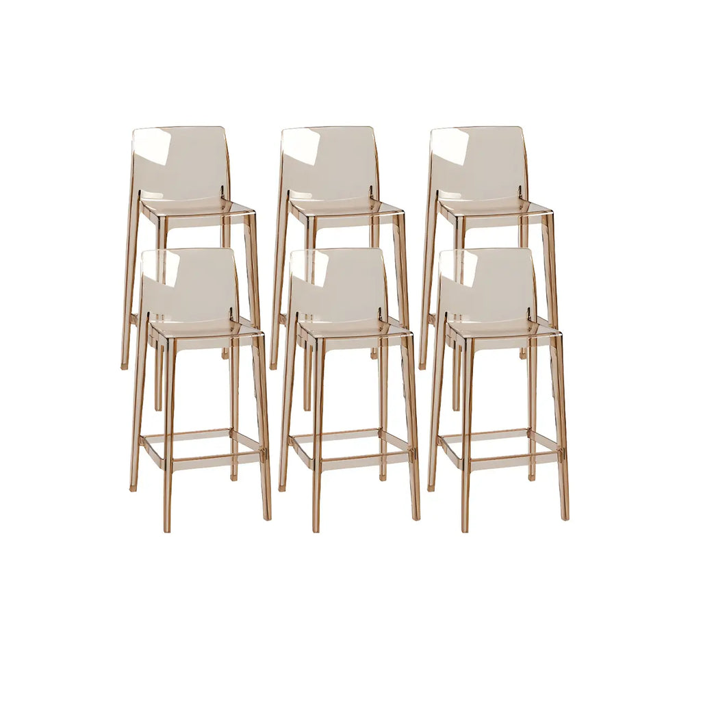 Tabouret de bar rectangulaire moderne et élégant en acrylique transparent