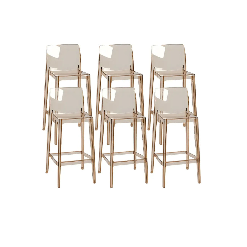 Tabouret de bar rectangulaire moderne et élégant en acrylique transparent