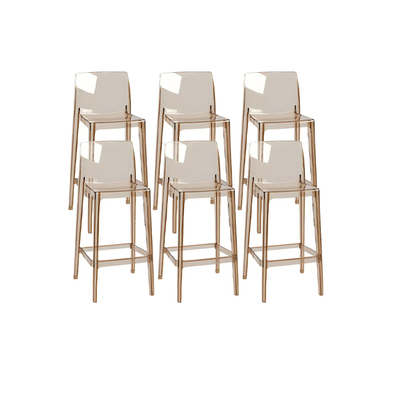 Tabouret de bar rectangulaire moderne et élégant en acrylique transparent