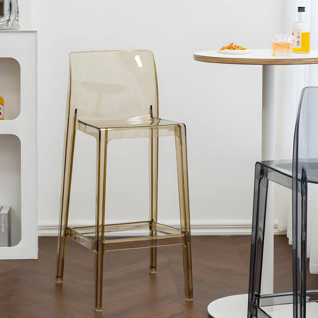 Tabouret de bar rectangulaire moderne et élégant en acrylique transparent