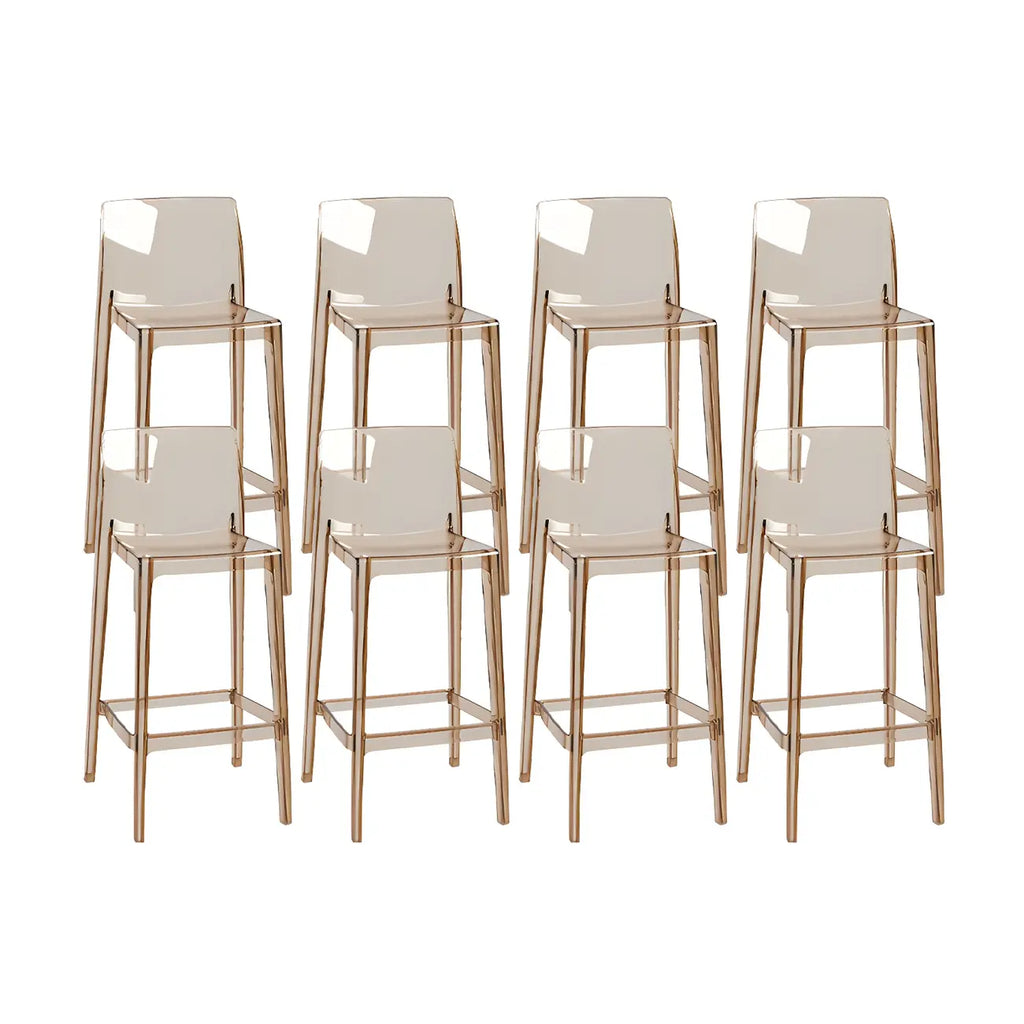 Tabouret de bar rectangulaire moderne et élégant en acrylique transparent