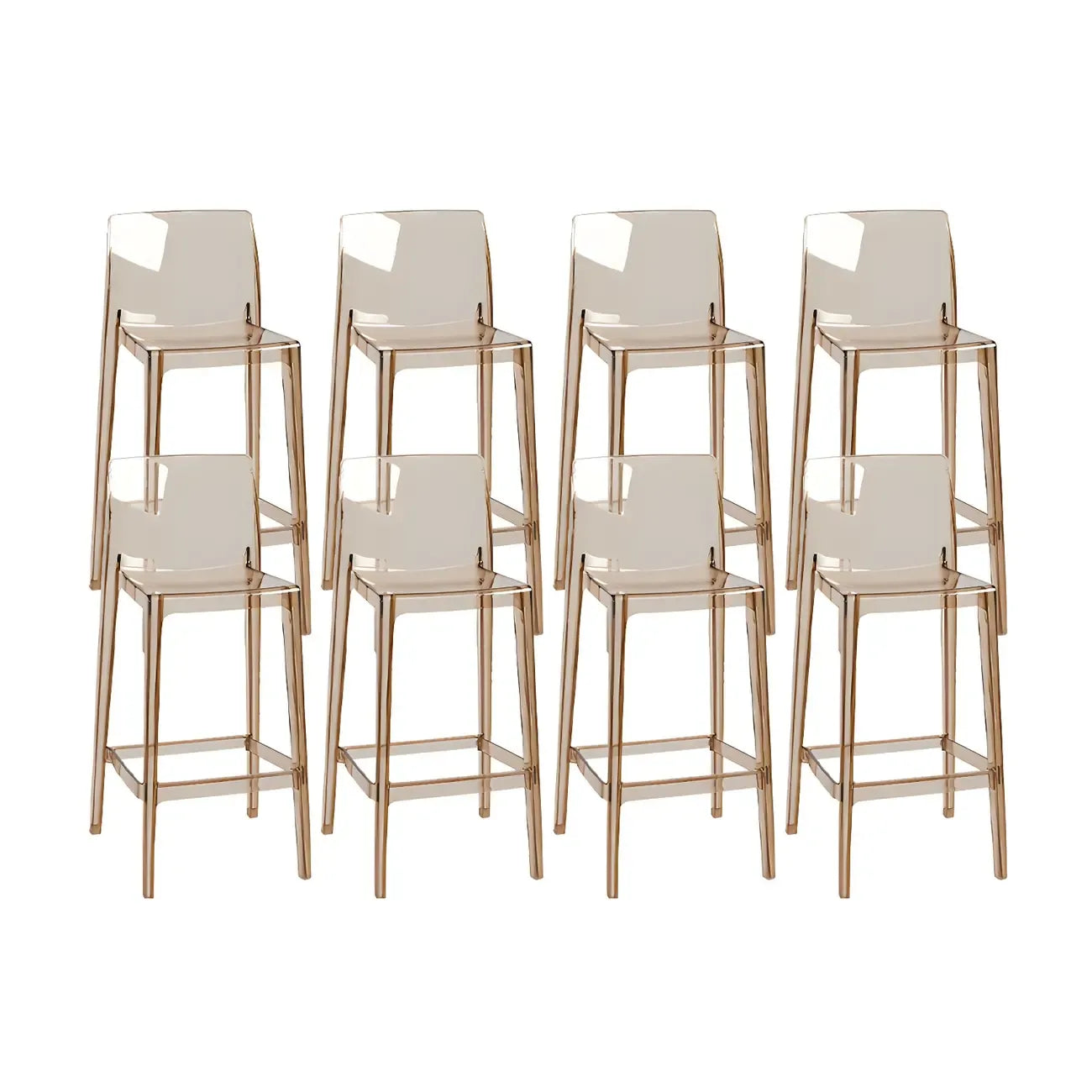 Tabouret de bar rectangulaire moderne et élégant en acrylique transparent