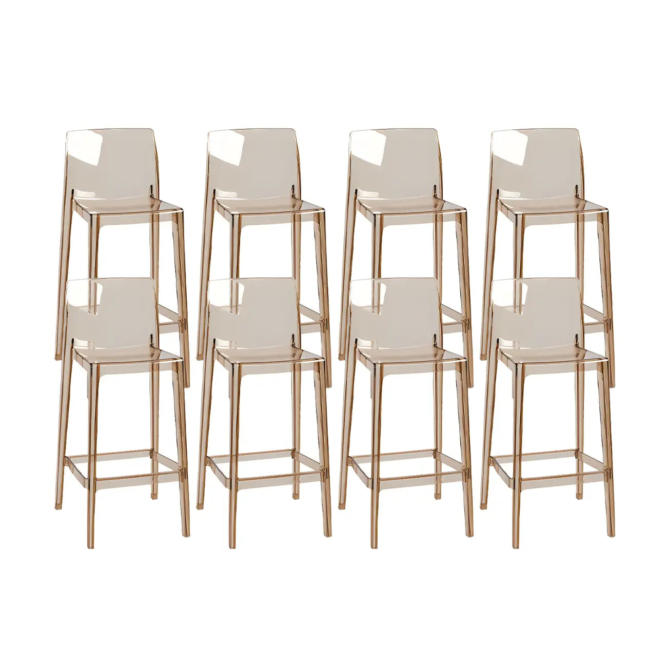 Tabouret de bar rectangulaire moderne et élégant en acrylique transparent