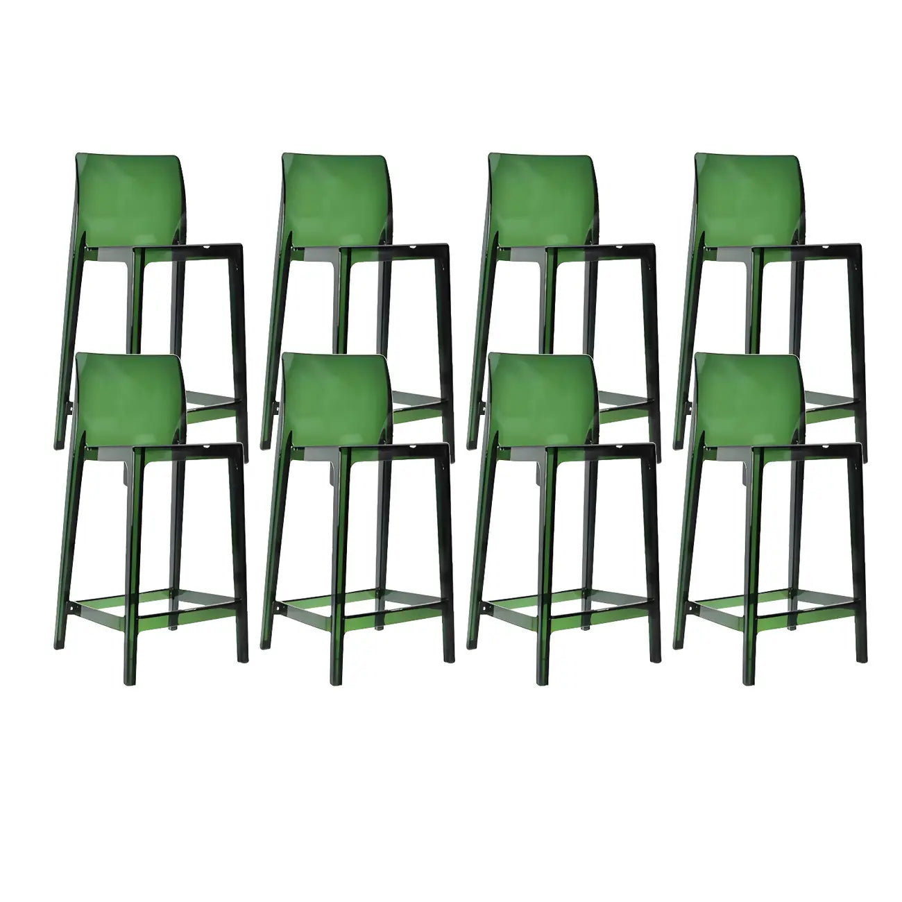 Tabouret de bar rectangulaire moderne et élégant en acrylique transparent