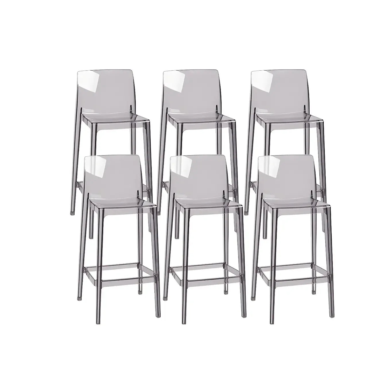 Tabouret de bar rectangulaire moderne et élégant en acrylique transparent