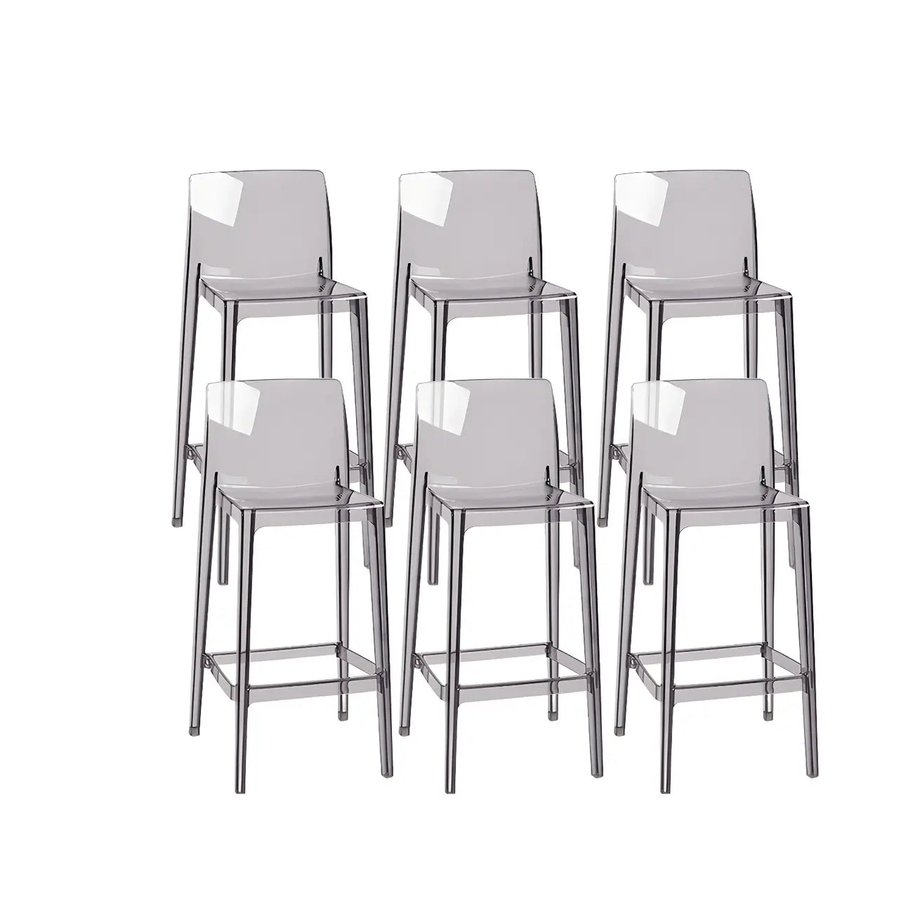 Tabouret de bar rectangulaire moderne et élégant en acrylique transparent