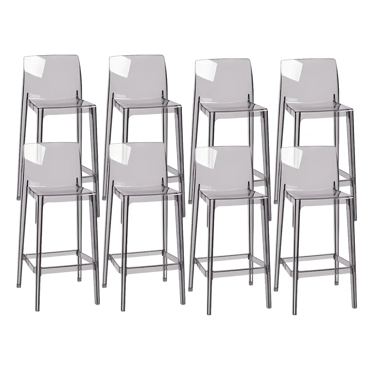 Tabouret de bar rectangulaire moderne et élégant en acrylique transparent