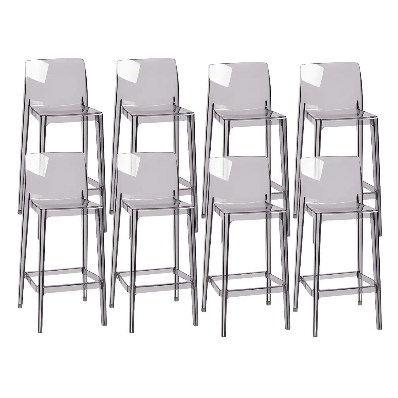 Tabouret de bar rectangulaire moderne et élégant en acrylique transparent