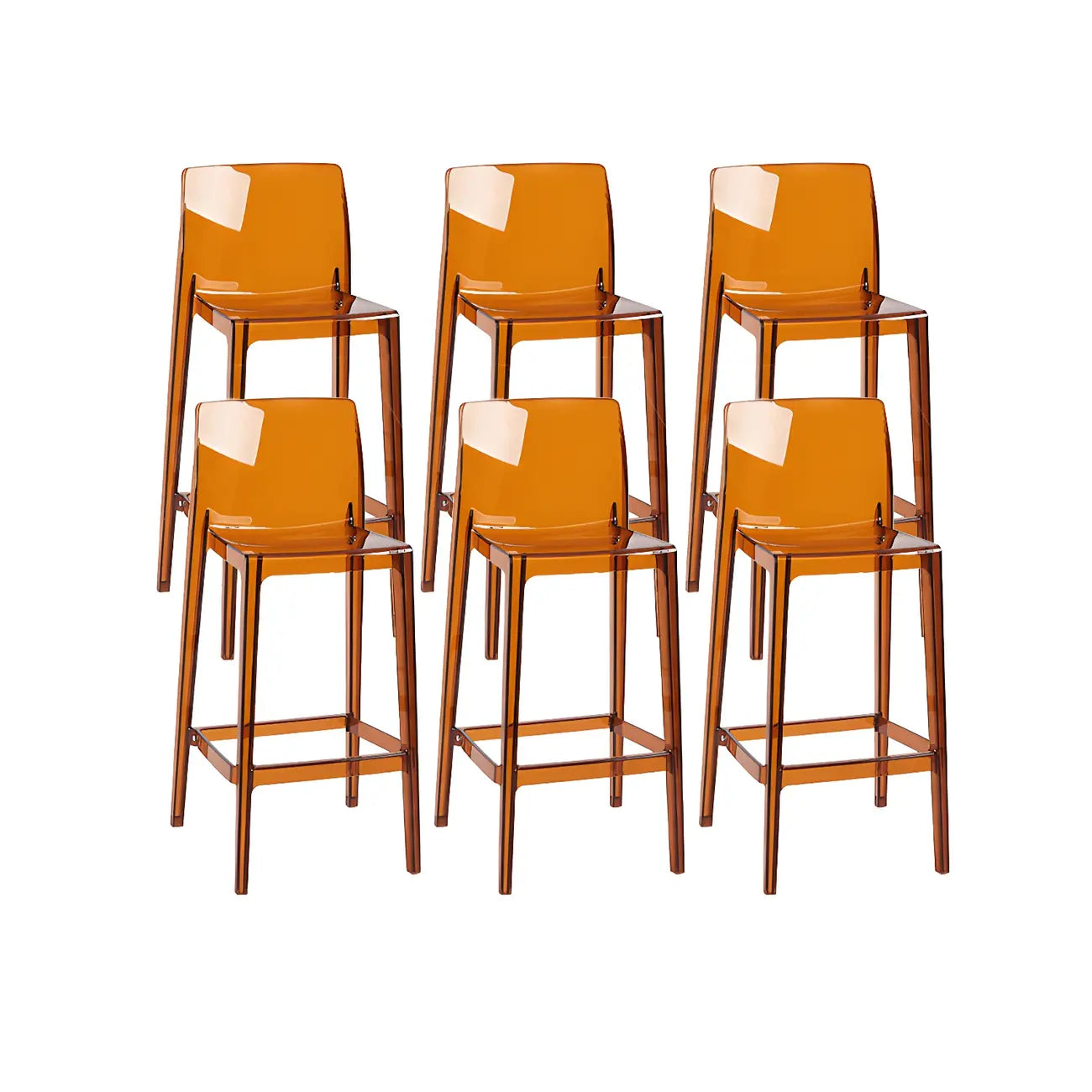 Tabouret de bar rectangulaire moderne et élégant en acrylique transparent