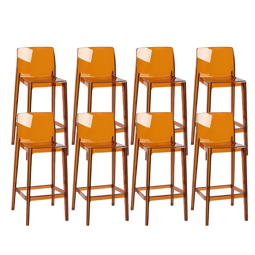 Tabouret de bar rectangulaire moderne et élégant en acrylique transparent