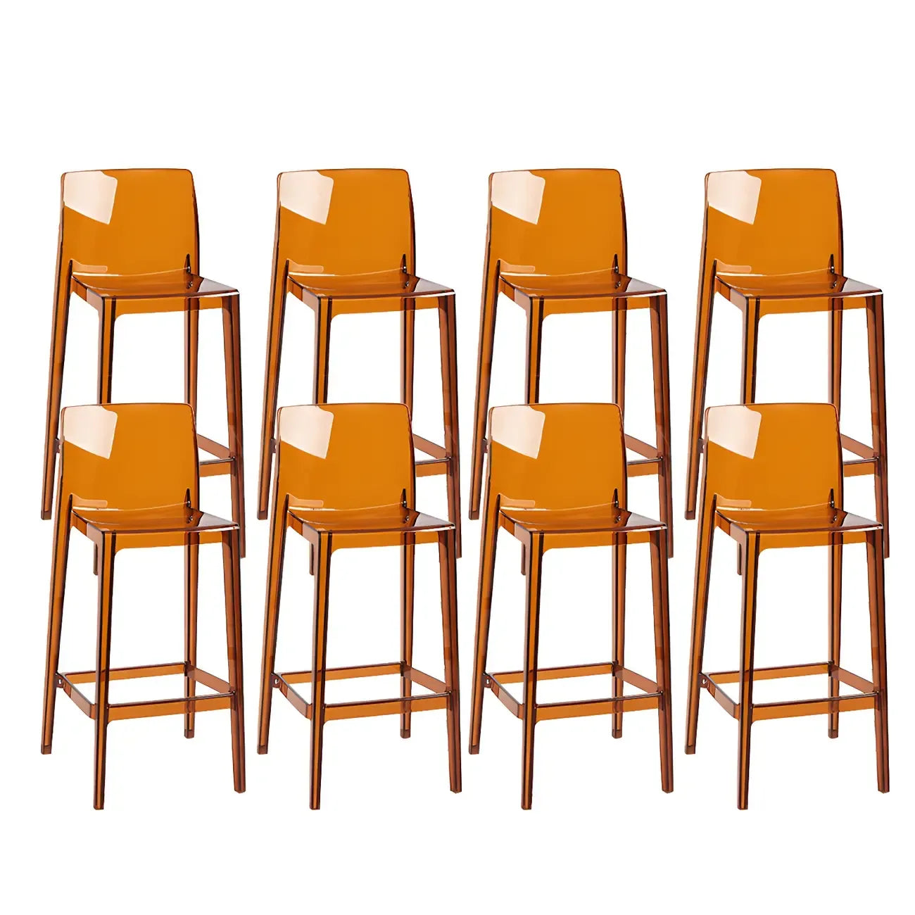 Tabouret de bar rectangulaire moderne et élégant en acrylique transparent
