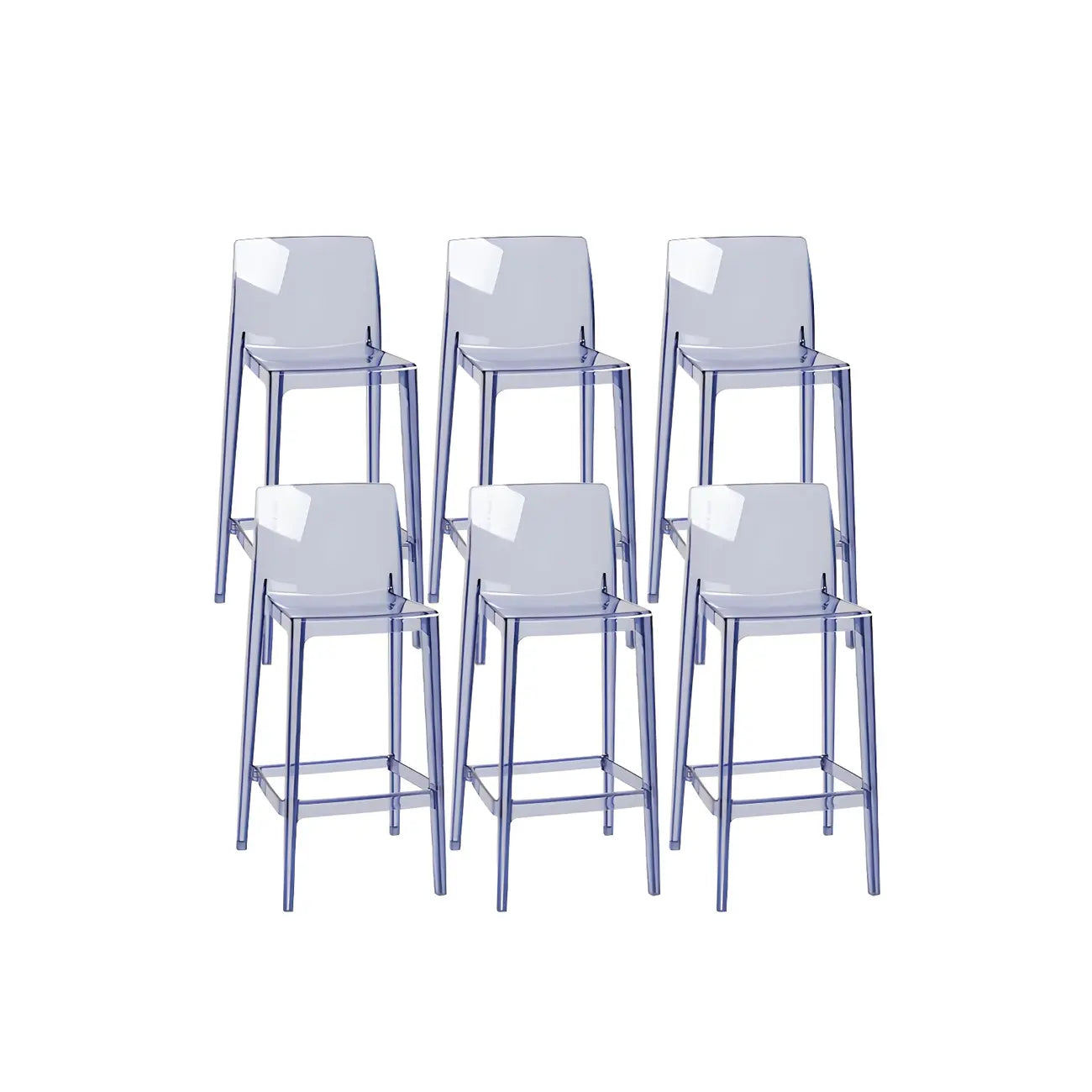 Tabouret de bar rectangulaire moderne et élégant en acrylique transparent