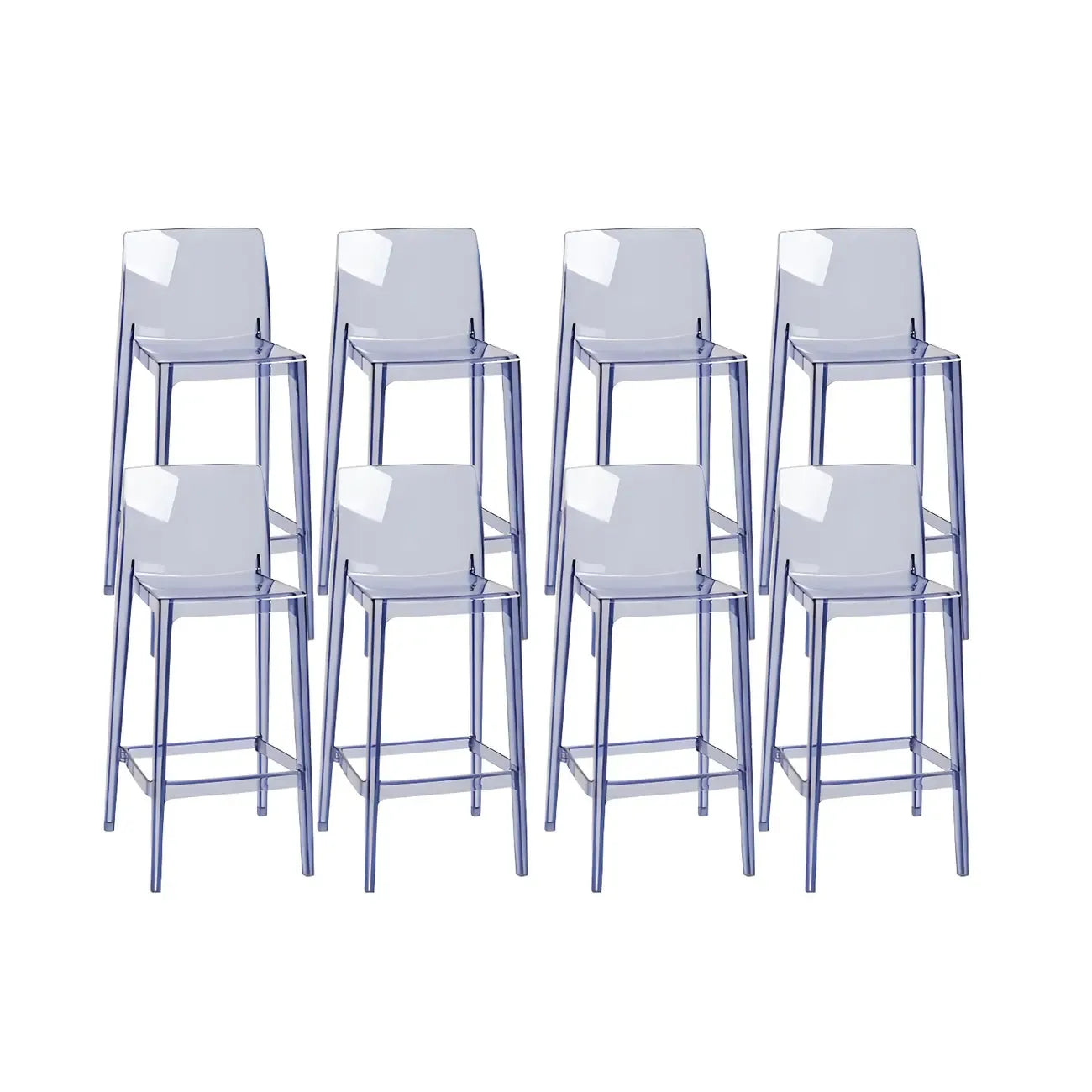 Tabouret de bar rectangulaire moderne et élégant en acrylique transparent