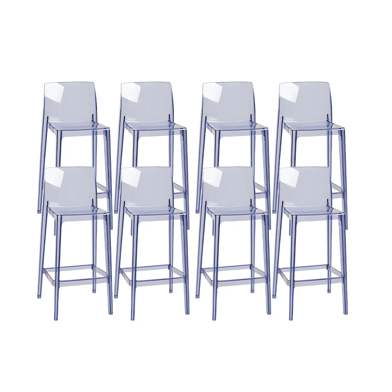 Tabouret de bar rectangulaire moderne et élégant en acrylique transparent