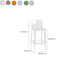 Tabouret de bar rectangulaire moderne et élégant en acrylique transparent
