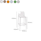Tabouret de bar rectangulaire moderne et élégant en acrylique transparent