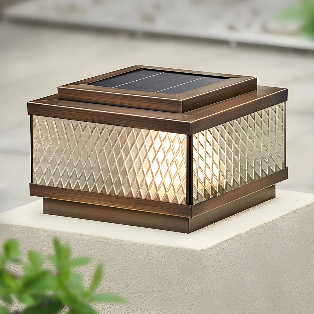 Lampadaires extérieurs modernes à réseau solaire en bronze translucide