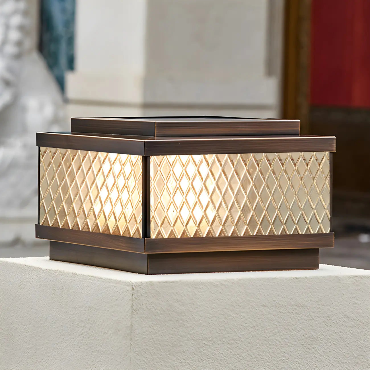 Lampadaires extérieurs modernes à réseau solaire en bronze translucide