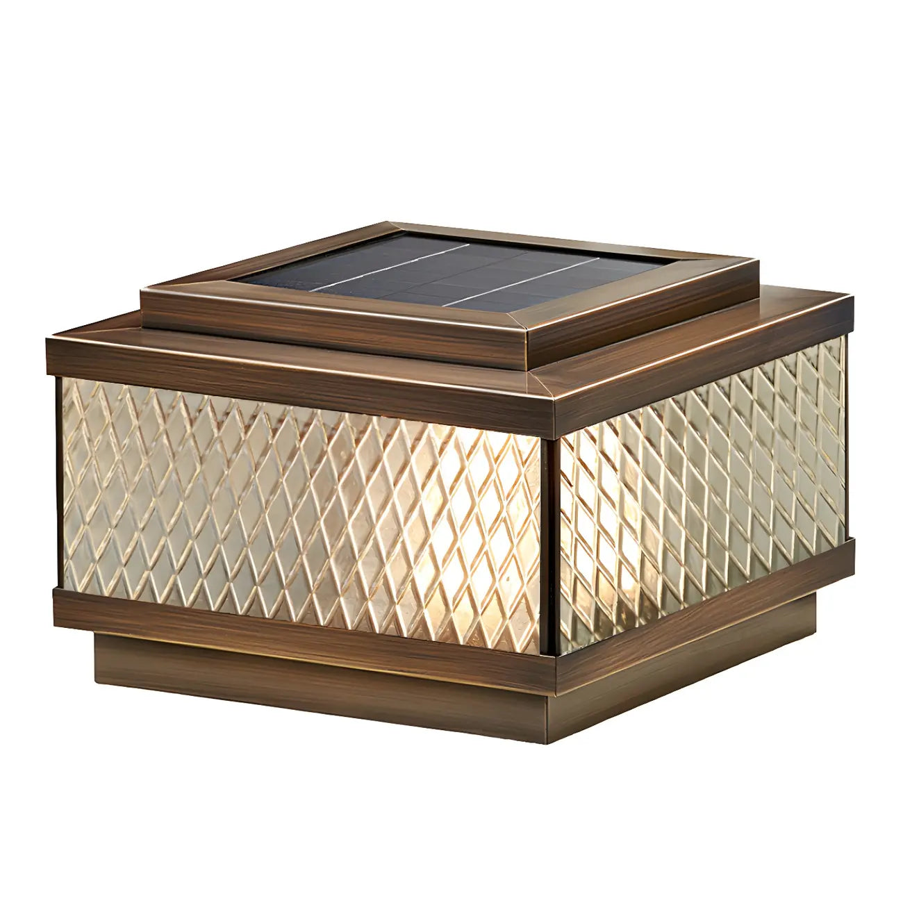 Lampadaires extérieurs modernes à réseau solaire en bronze translucide