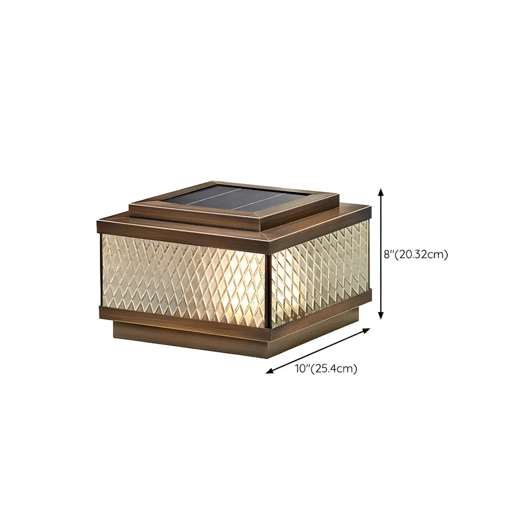 Lampadaires extérieurs modernes à réseau solaire en bronze translucide
