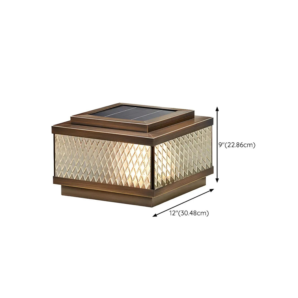 Lampadaires extérieurs modernes à réseau solaire en bronze translucide