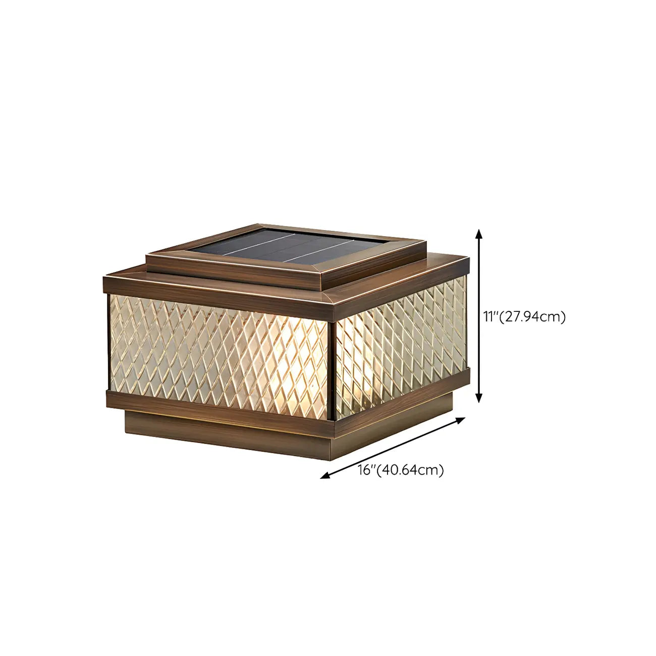 Lampadaires extérieurs modernes à réseau solaire en bronze translucide