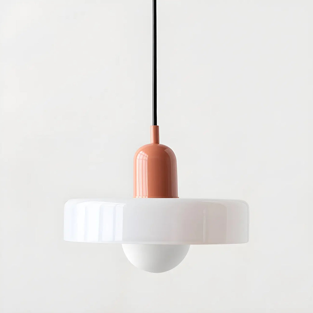 Suspension moderne avec abat-jour en verre coloré