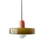 Suspension moderne avec abat-jour en verre coloré