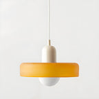 Suspension moderne avec abat-jour en verre coloré