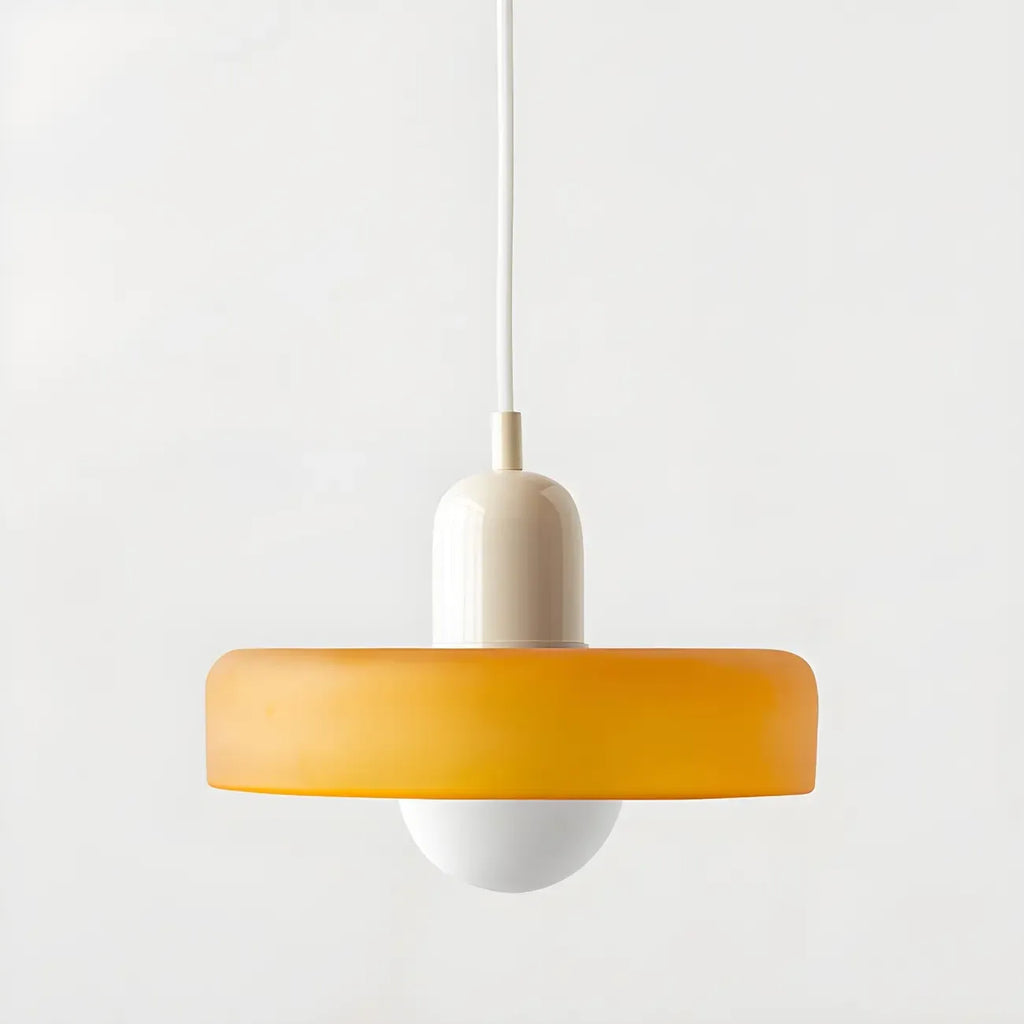 Suspension moderne avec abat-jour en verre coloré