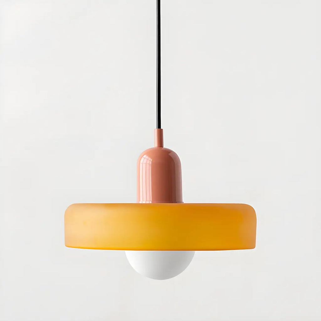 Suspension moderne avec abat-jour en verre coloré