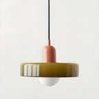 Suspension moderne avec abat-jour en verre coloré