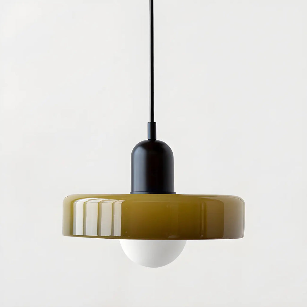 Suspension moderne avec abat-jour en verre coloré