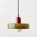 Suspension moderne avec abat-jour en verre coloré