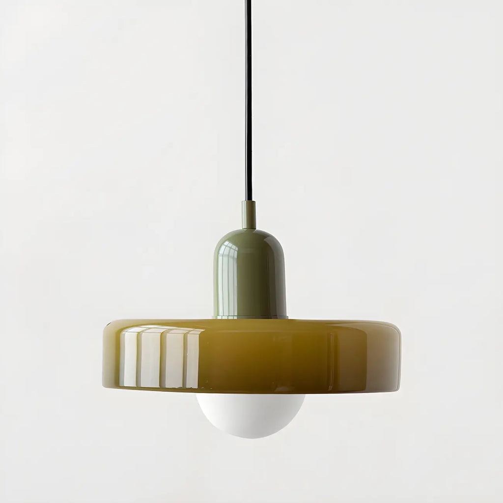Suspension moderne avec abat-jour en verre coloré