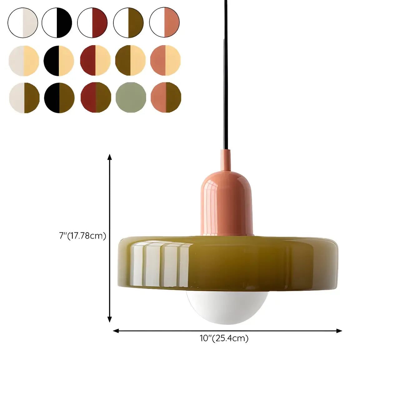 Suspension moderne avec abat-jour en verre coloré